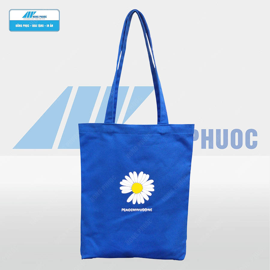 Túi canvas hoa cúc xanh dương